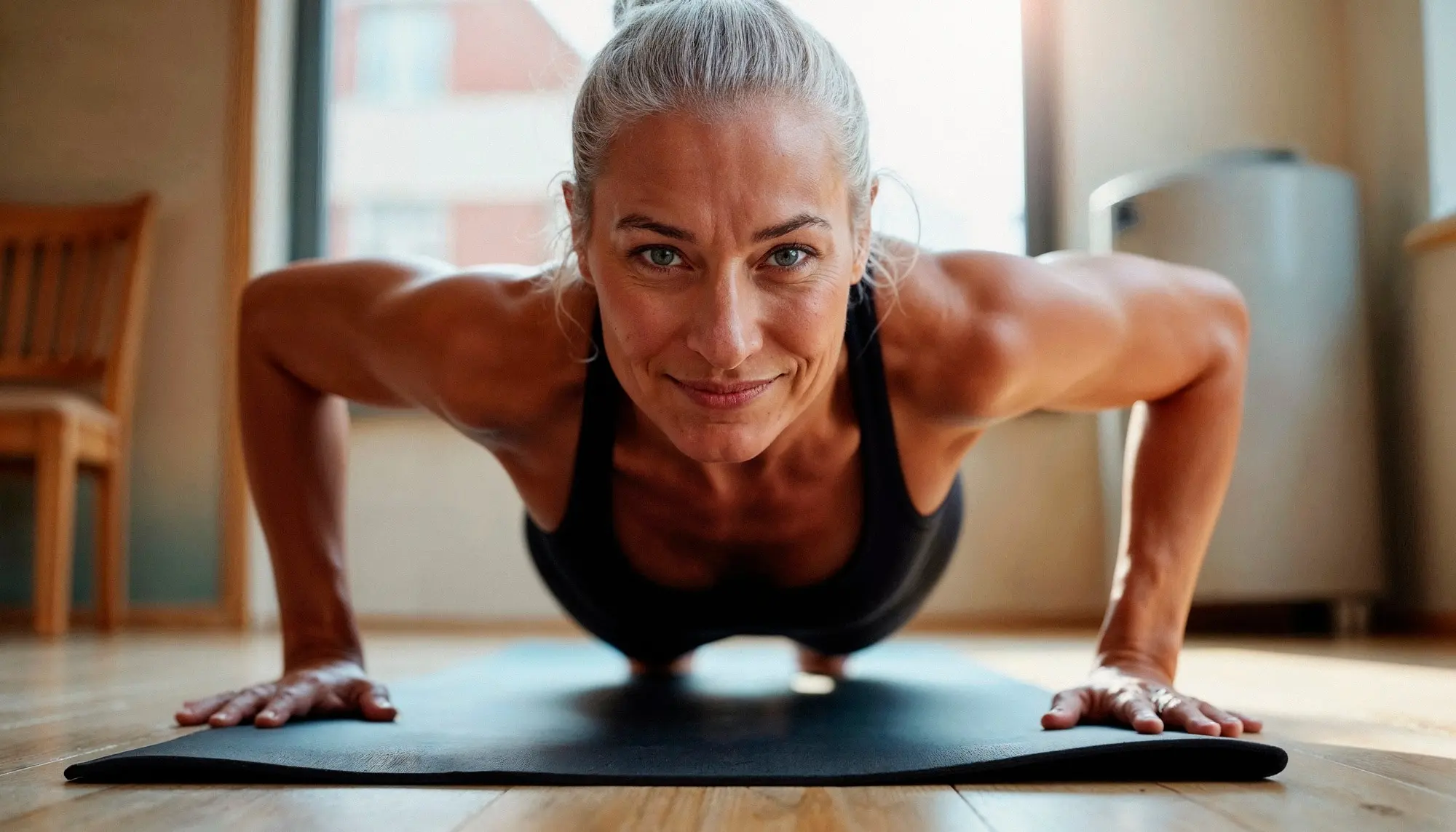 Abdominales tonificados y definidos mediante entrenamiento y alimentación adecuada