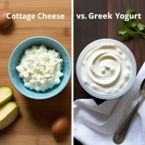 Comparación entre queso cottage y yogur griego sobre proteínas, calorías y beneficios para la salud