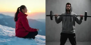 Persona meditando y haciendo ejercicio para mejorar la salud del cerebro