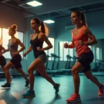 Atleta femenina entrenando mientras se muestran anticonceptivos y rendimiento deportivo, energía y equilibrio hormonal