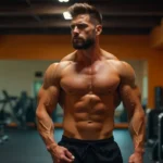 Persona entrenando fuerza en gimnasio siguiendo rutinas de hipertrofia muscular con 6 a 10 repeticiones