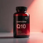 Suplemento de Coenzima Q10 en cápsulas, mejorando energía y salud cardiovascular