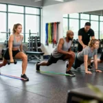 Principiante en el gimnasio corrigiendo errores comunes en la técnica de levantamiento