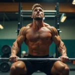 Atleta realizando una rutina de fuerza avanzada con barra para mejorar fuerza máxima y potencia