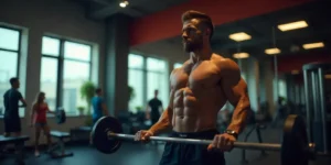 Hombre y mujer entrenando con la rutina empuje-tirón para ganar masa muscular y fuerza