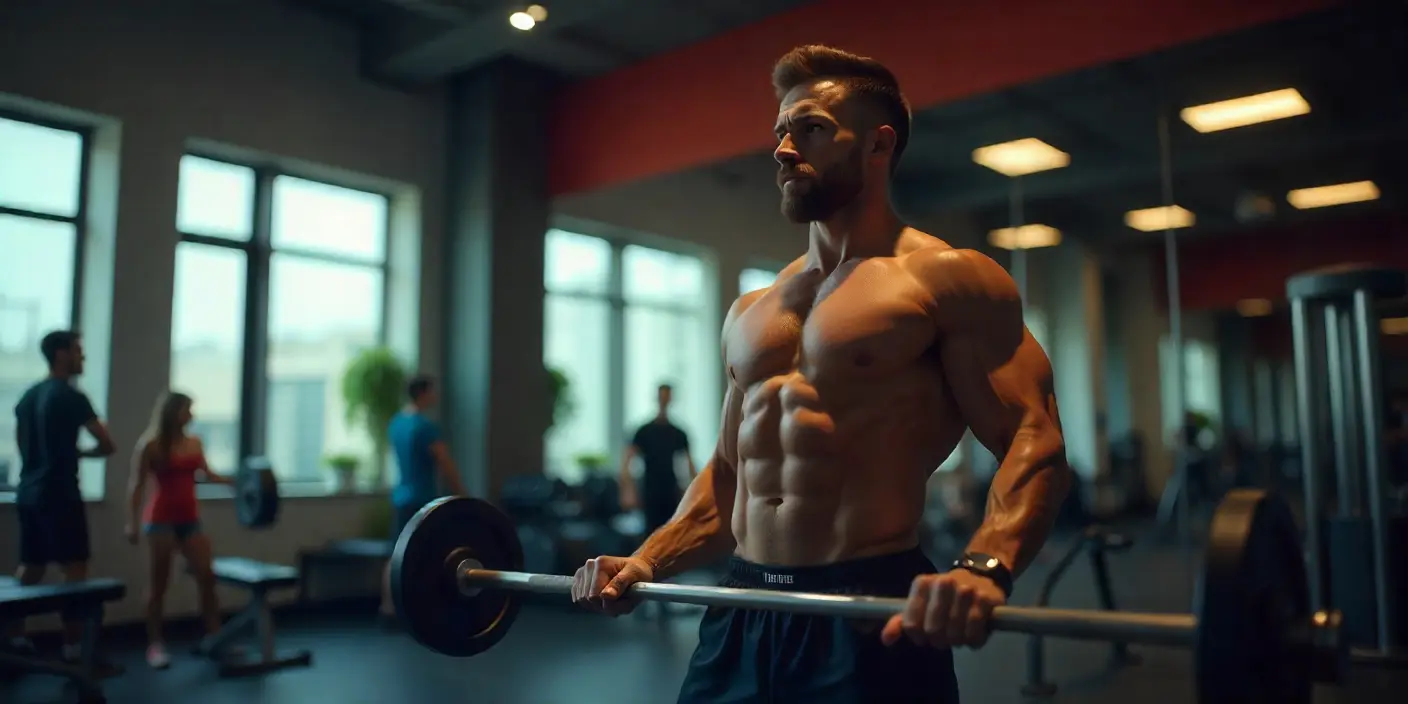 Hombre y mujer entrenando con la rutina empuje-tirón para ganar masa muscular y fuerza