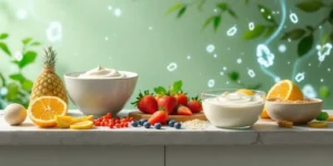 Comparación entre kéfir y yogur natural mostrando sus diferencias en proteínas y probióticos