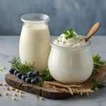 Comparación entre kéfir y yogur natural mostrando sus diferencias en proteínas y probióticos