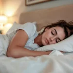 Ilustración de la mejor postura para dormir de lado y boca arriba para prevenir dolor lumbar, cervical y muscular