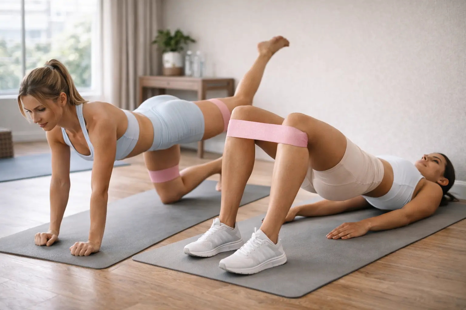 Eliminar la celulitis de verdad: mujer haciendo entrenamiento de fuerza para tonificar glúteos y piernas