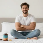 Hombre saludable revisando suplementos para la mejora de la función eréctil