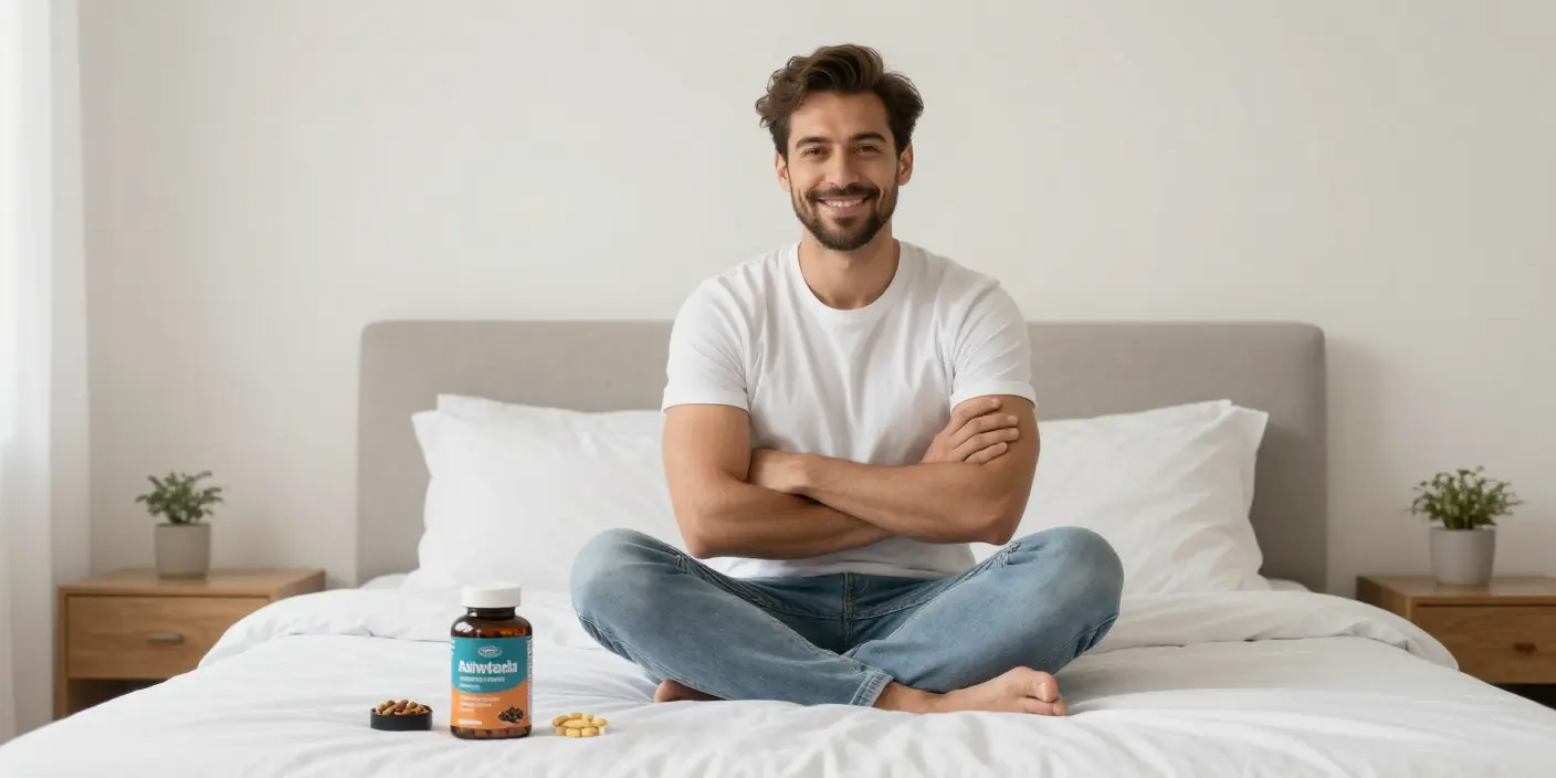 Hombre saludable revisando suplementos para la mejora de la función eréctil